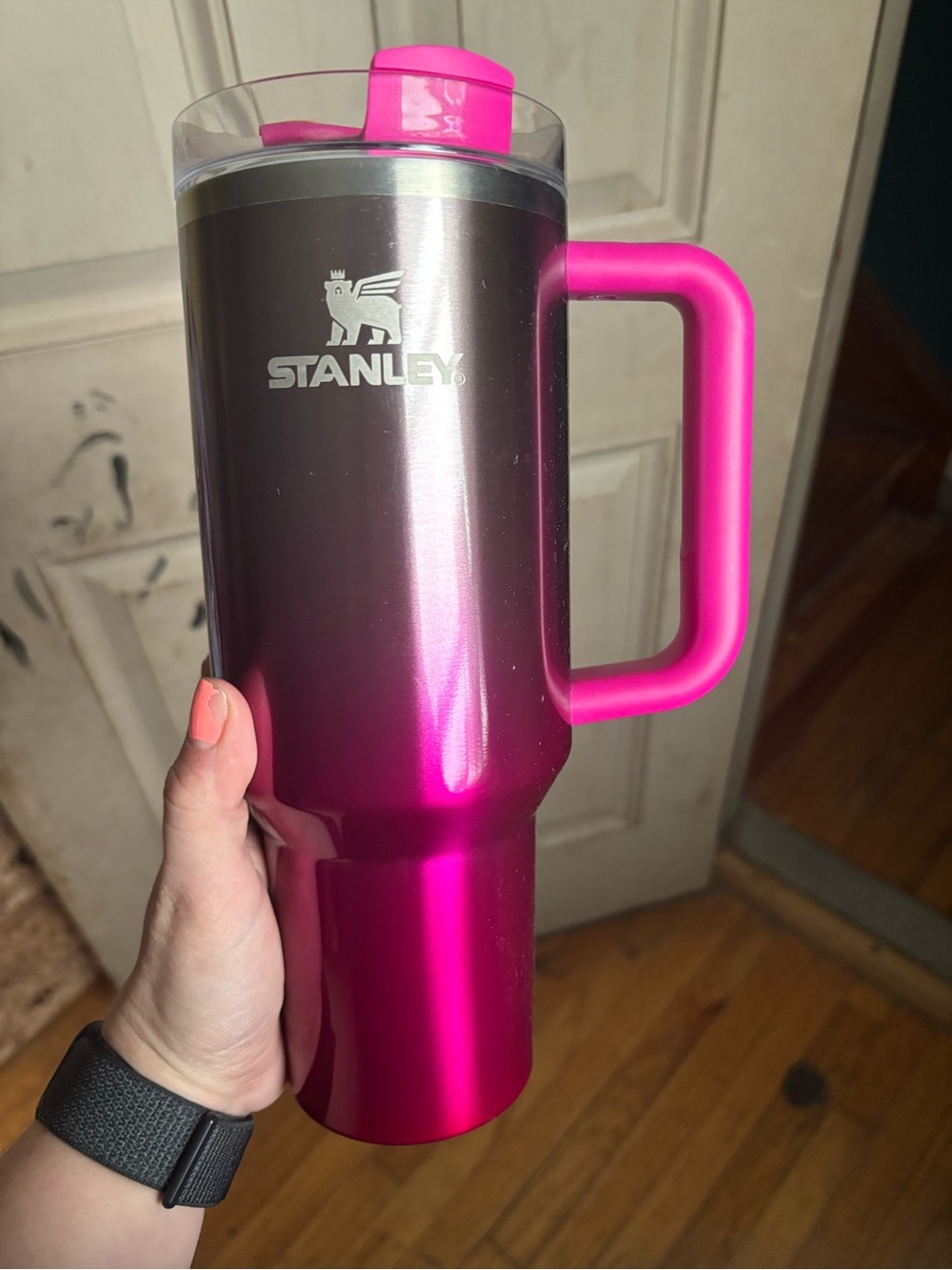 Stanley Two-Tone Pink Metallic Travel Tumbler with Handle